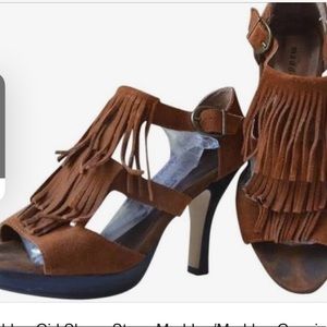 Madden Girl brown suede heels